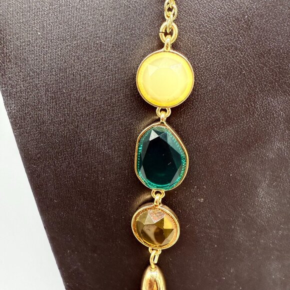 VTG Crystal Faux Stones Tassel Chain One Long Strand Lariat Necklace - Picture 5 of 7